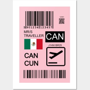 Cancun Mexico travel ticket Posters and Art